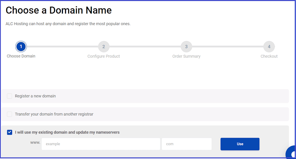 ALC Domain Selection