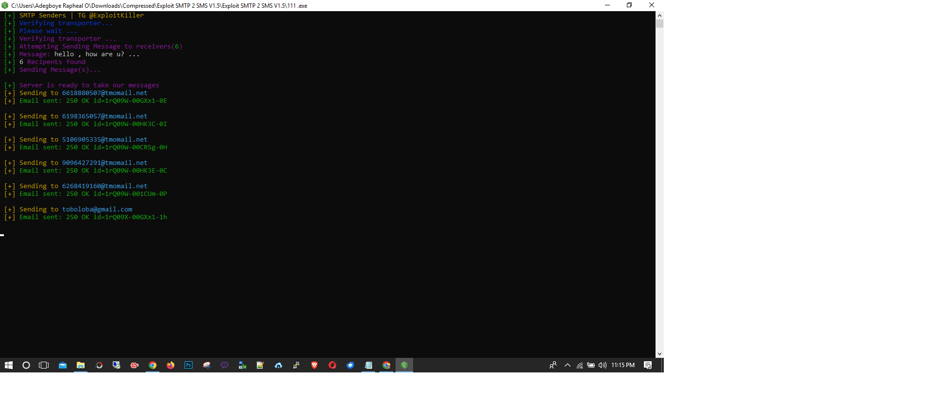 Exploit SMTP2SMS