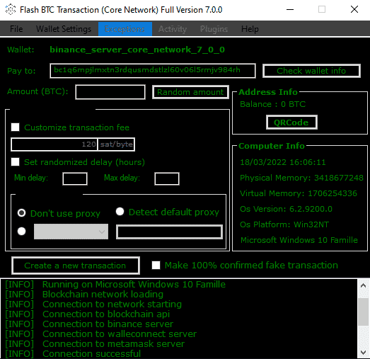 FLASH BTC TRANSACTION