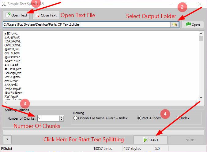 Help Text Splitter