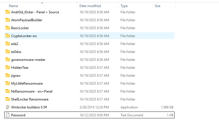 Ransomware collection 2025