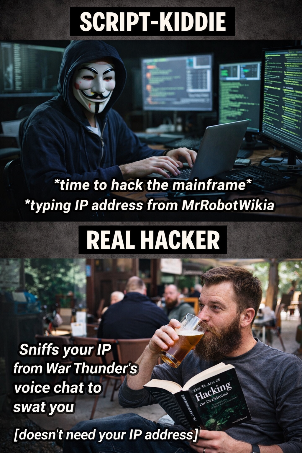 script kiddie vs real hacker